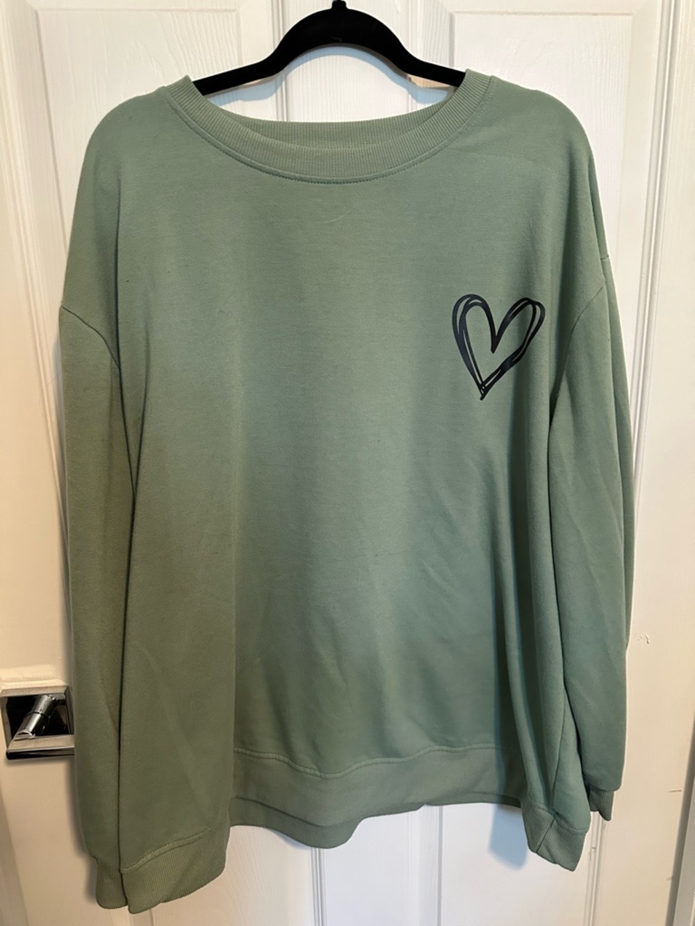 Sage Green Heart Graphic Sweatshirt